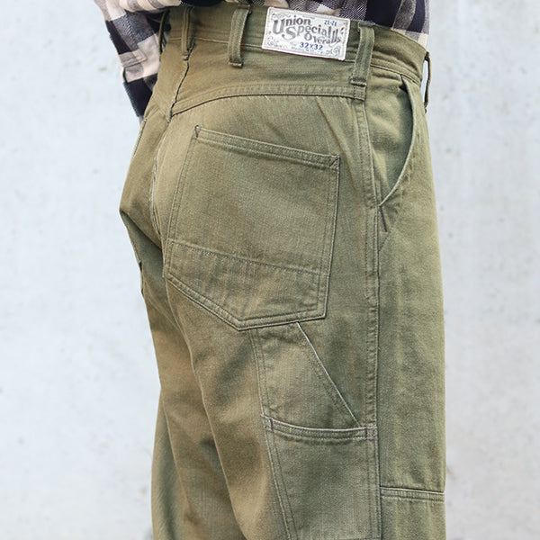 GREASE MONKEY OVERALLS / 1930s STYLE WORK CLOTHING / 10.5oz COLOR DENIM / OLIVE GREEN