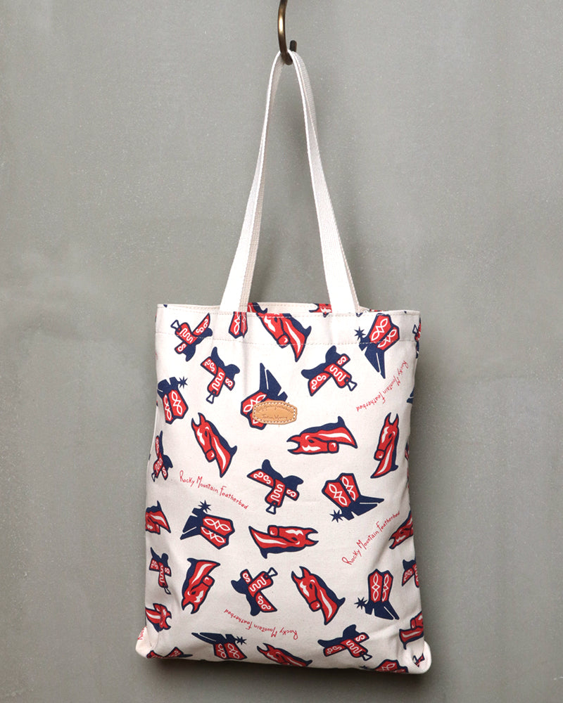SIMPLE TOTE BAG / BOOTS PATTERN NATURAL