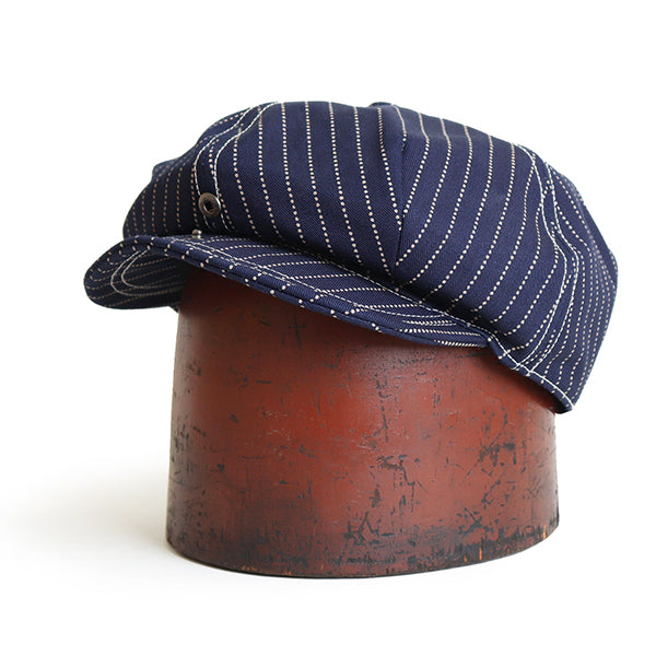 CASSADY 4 PANELS CAP / 1910 - 1920s STYLE CAP / INDIGO WABASH STRIPE