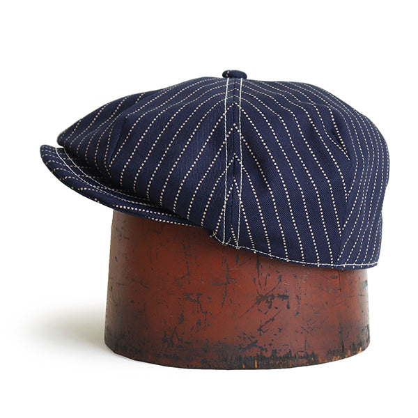CASSADY 4 PANELS CAP / 1910 - 1920s STYLE CAP / INDIGO WABASH STRIPE