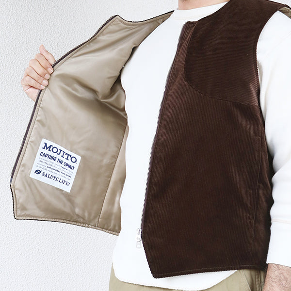 ROOM No.206 VEST/ BRISBANE MOSS CORDUROY / BROWN