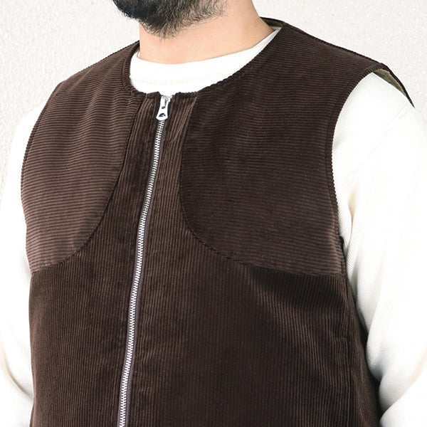 ROOM No.206 VEST/ BRISBANE MOSS CORDUROY / BROWN