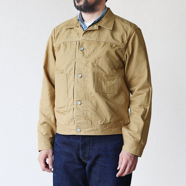 GLAZIER WORK JACKET / 1920s STYLE WORK CLOTHING / SULFIDE DYED DUCK / YELLOW BROWN