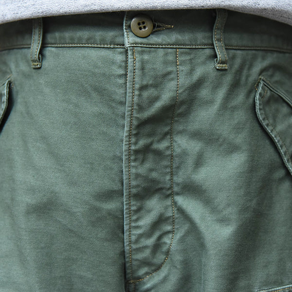 JUNGLE FATIGUES TROPICAL TROUSERS / 1960s CIVILIAN MILITARY STYLE CLOTHING / MILITARY BACK SATIN / OLIVE GREEN