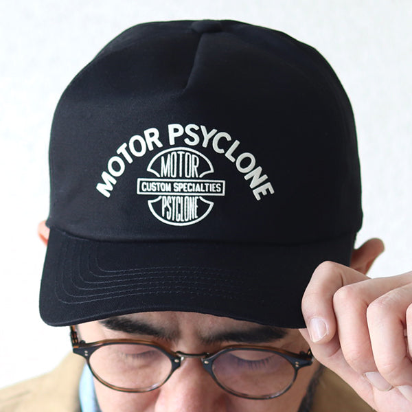 TRUCKER CAP / MOTOR PSYCLONE AXE LOGO / VINTAGE STYLE CHINO CLOTH / BLACK