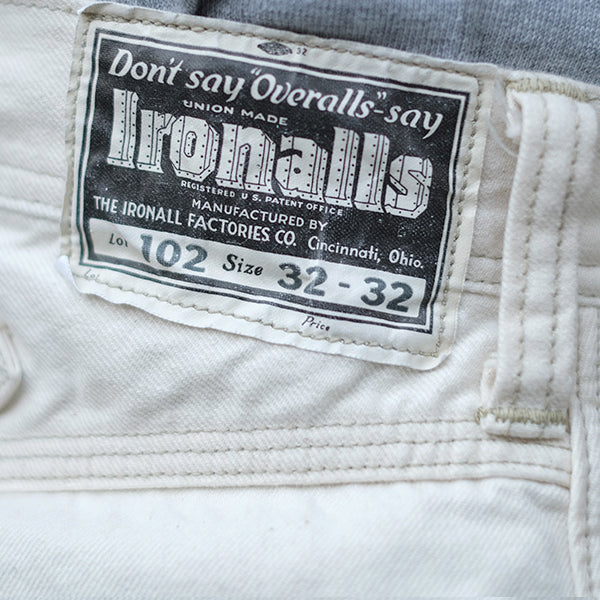 Lot 102 DENIM OVERALLS / THE IRONALL FACTORIES CO. / RAW WHITE