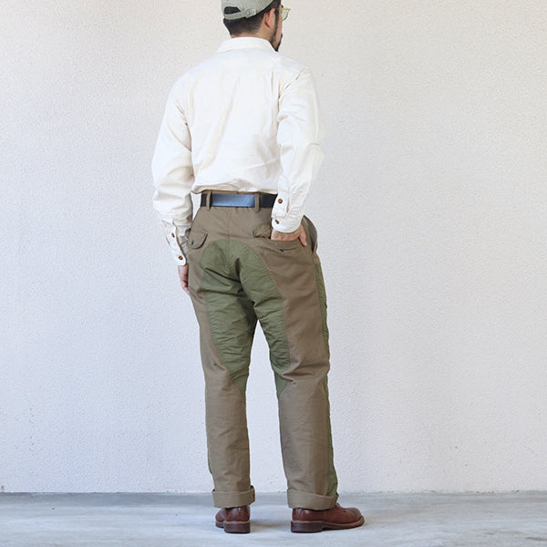 FIELD CRUISER TROUSERS / VINTAGE STYLE 10oz DUCK PARAFFIN COATING × VINTAGE STYLE HIGH DENSITY WEATHER / KHAKI BEIGE × OLIVE GREEN