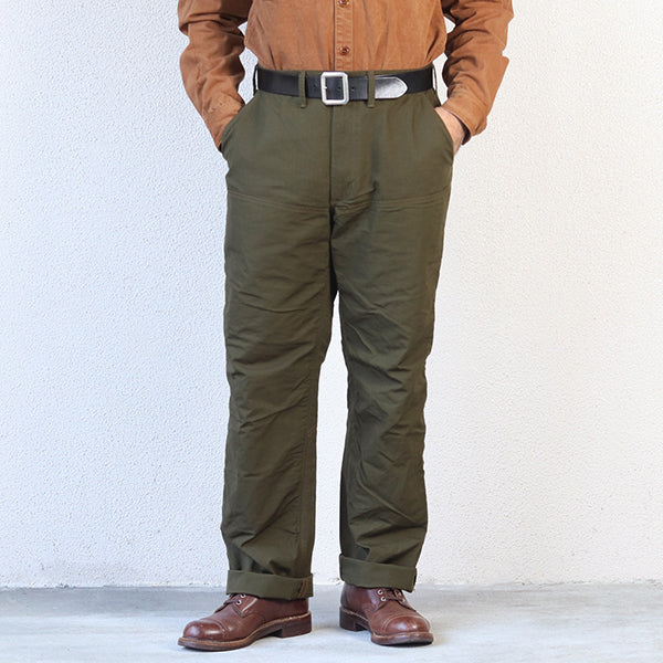 FIELD CRUISER TROUSERS / VINTAGE STYLE 10oz DUCK PARAFFIN COATING × VINTAGE STYLE HIGH DENSITY WEATHER / OLIVE DRAB × KHAKI GREEN