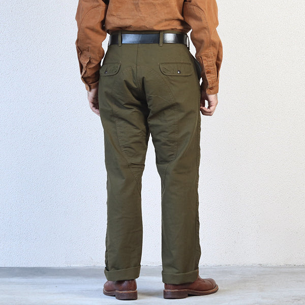 FIELD CRUISER TROUSERS / VINTAGE STYLE 10oz DUCK PARAFFIN COATING × VINTAGE STYLE HIGH DENSITY WEATHER / OLIVE DRAB × KHAKI GREEN