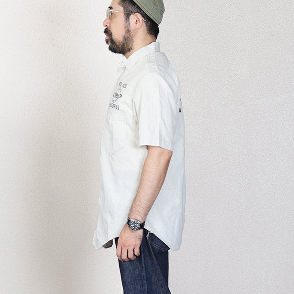 BIG BERTHA  CUSTOM S/S SHIRT / ATLAS CYCLE CO / RAW WHITE