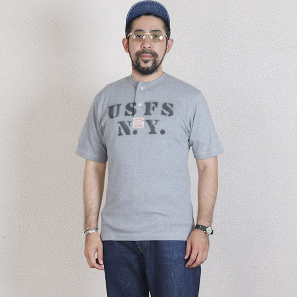 HENLEY NECKED SHORT SLEEVE SHIRT / U.S. FOREST SERVICE / MIX GRAY