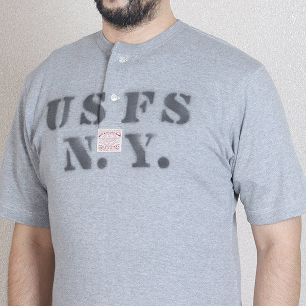 HENLEY NECKED SHORT SLEEVE SHIRT / U.S. FOREST SERVICE / MIX GRAY