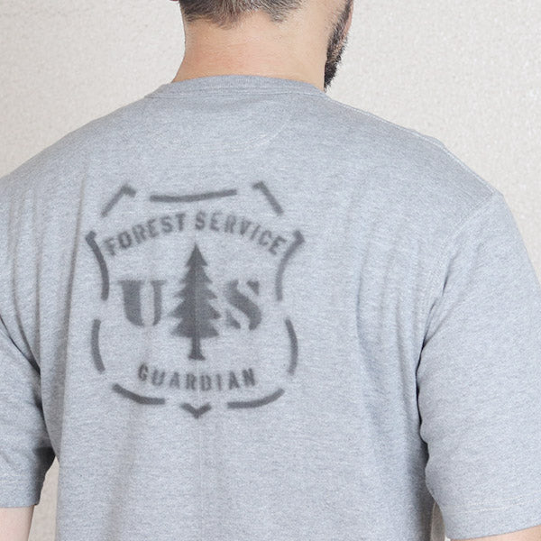 HENLEY NECKED SHORT SLEEVE SHIRT / U.S. FOREST SERVICE / MIX GRAY