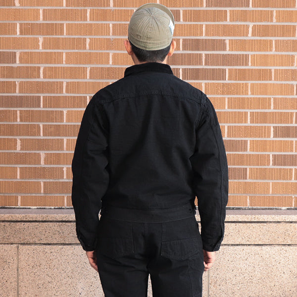 GARAGE WORKER JACKET / MOTOR PSYCLONE GARAGE SERIES / YARN-DYED 11oz CANVAS / YARN-DYED RUDE BLACK