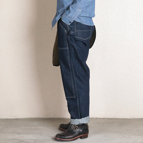 CHOPPER BUILDER WORK TROUSERS / MOTOR PSYCLONE GARAGE SERIES / 14oz INDIGO DENIM