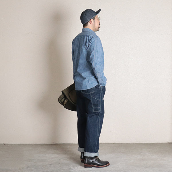 CHOPPER BUILDER WORK TROUSERS / MOTOR PSYCLONE GARAGE SERIES / 14oz INDIGO DENIM