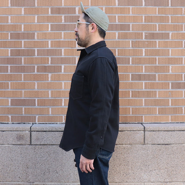 GEMSA WORK SHIRT / ORIGINAL COTTON HARD TWIST KERSEY / JET BLACK