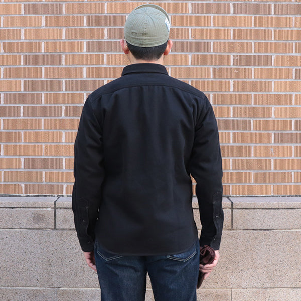 GEMSA WORK SHIRT / ORIGINAL COTTON HARD TWIST KERSEY / JET BLACK