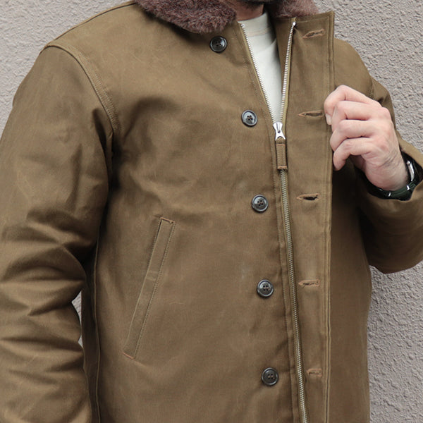 TYPE N-1 PLAIN MODEL / JUNGLE CLOTH PARAFFIN COATING / DARK KHAKI BEIGE
