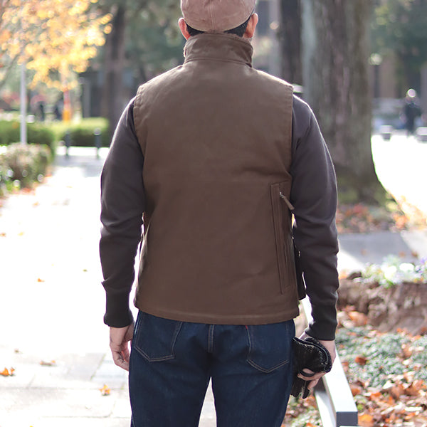 WINTER AVIATORS VEST / PLAIN MODEL / DARK RED BEIGE