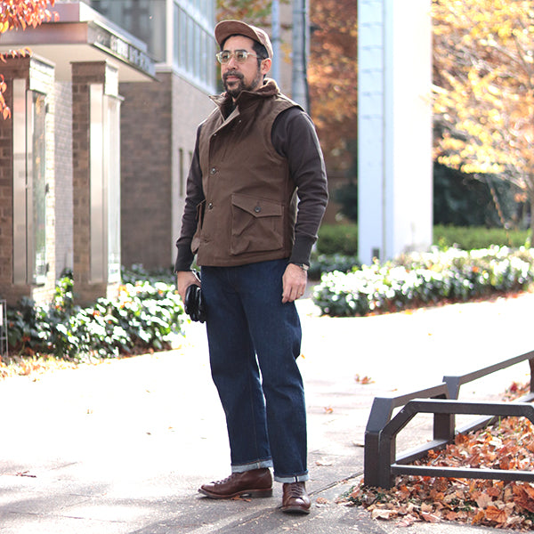 WINTER AVIATORS VEST / PLAIN MODEL / DARK RED BEIGE