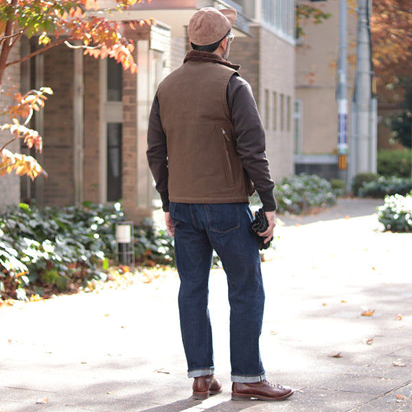 WINTER AVIATORS VEST / PLAIN MODEL / DARK RED BEIGE