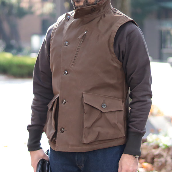 WINTER AVIATORS VEST / PLAIN MODEL / DARK RED BEIGE