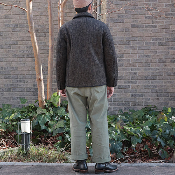 LONGSHOREMAN / WINTER WORKER JACKET / HIGH GAUGE MEDIUM WEIGHT BEACH CLOTH / GRAINED BLACK STRIPE × BLACK