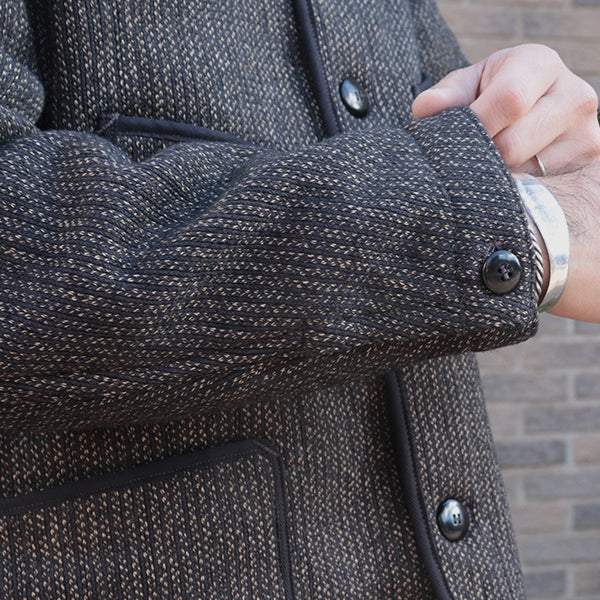 LONGSHOREMAN / WINTER WORKER JACKET / HIGH GAUGE MEDIUM WEIGHT BEACH CLOTH / GRAINED BLACK STRIPE × BLACK