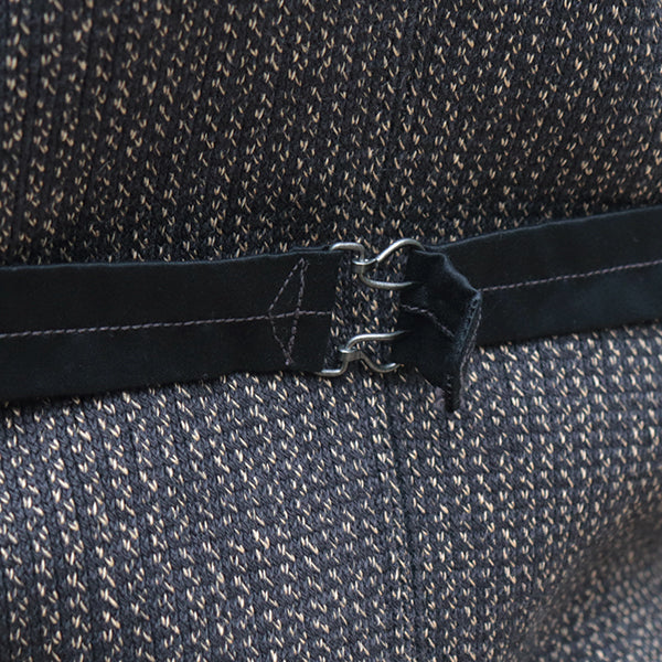 LONGSHOREMAN WINTER WORKER VEST / HIGH GAUGE MEDIUM WEIGHT BEACH CLOTH / GRAINED BLACK STRIPE × BLACK