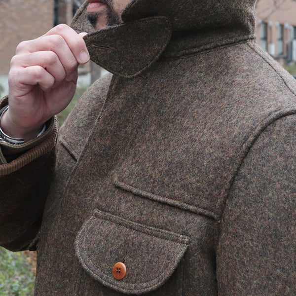 WOODLAND HUNTING COAT / ORIGINAL SHETLAND MELTON / YARN-DYED GRAINED BROWN