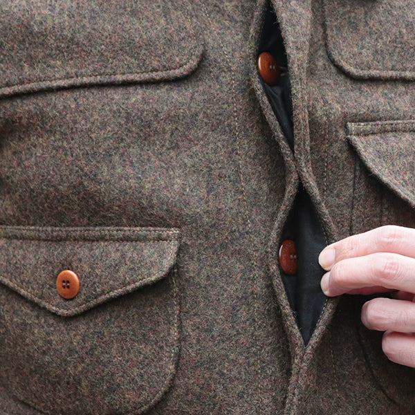 WOODLAND HUNTING COAT / ORIGINAL SHETLAND MELTON / YARN-DYED GRAINED BROWN