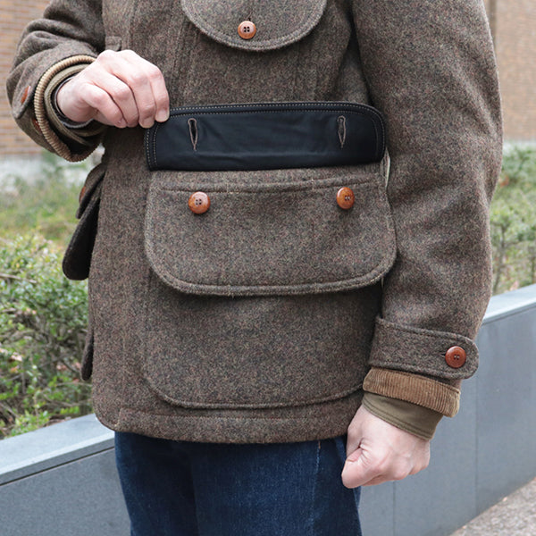 WOODLAND HUNTING COAT / ORIGINAL SHETLAND MELTON / YARN-DYED GRAINED BROWN