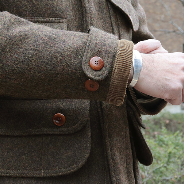 WOODLAND HUNTING COAT / ORIGINAL SHETLAND MELTON / YARN-DYED GRAINED BROWN