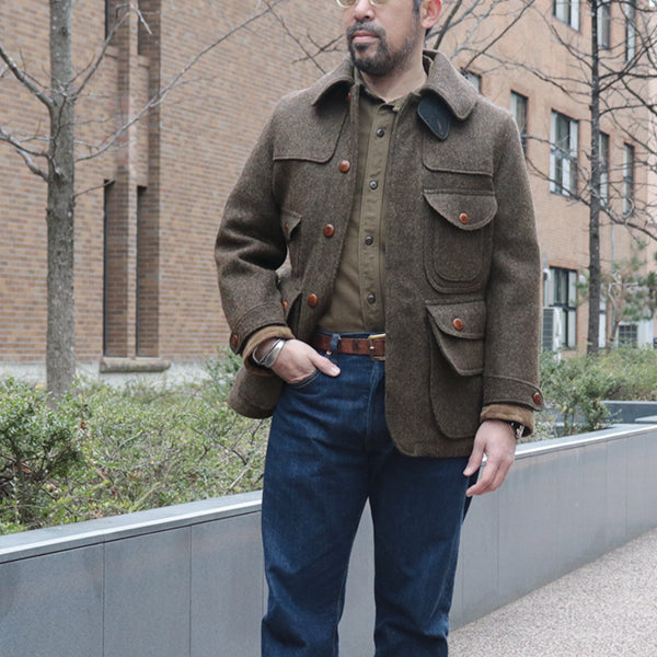WOODLAND HUNTING COAT / ORIGINAL SHETLAND MELTON / YARN-DYED GRAINED BROWN