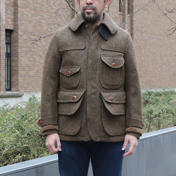 WOODLAND HUNTING COAT / ORIGINAL SHETLAND MELTON / YARN-DYED GRAINED BROWN