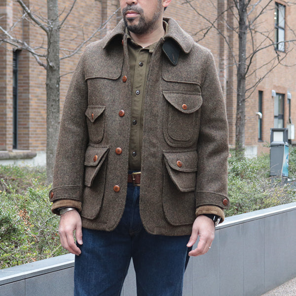 WOODLAND HUNTING COAT / ORIGINAL SHETLAND MELTON / YARN-DYED GRAINED BROWN