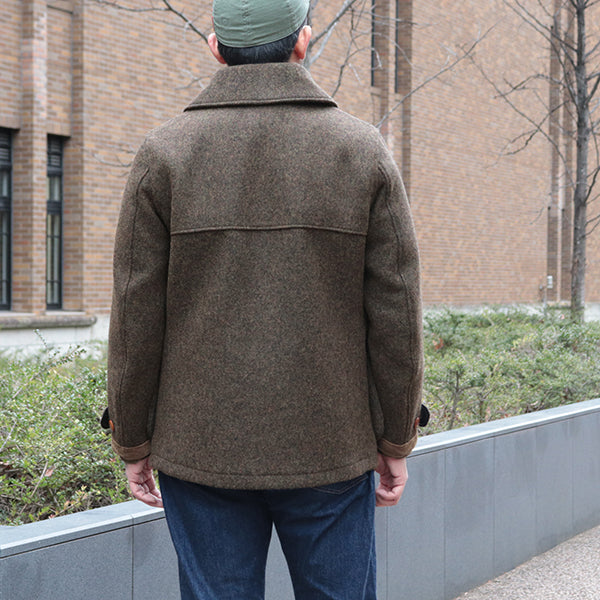 WOODLAND HUNTING COAT / ORIGINAL SHETLAND MELTON / YARN-DYED GRAINED BROWN