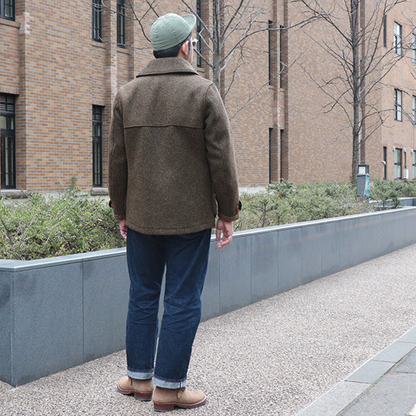 WOODLAND HUNTING COAT / ORIGINAL SHETLAND MELTON / YARN-DYED GRAINED BROWN