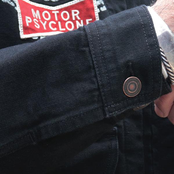 GARAGE WORKER JACKET / RISING FROM HELL / YARN-DYED 11oz CANVAS / YARN-DYED RUDE BLACK