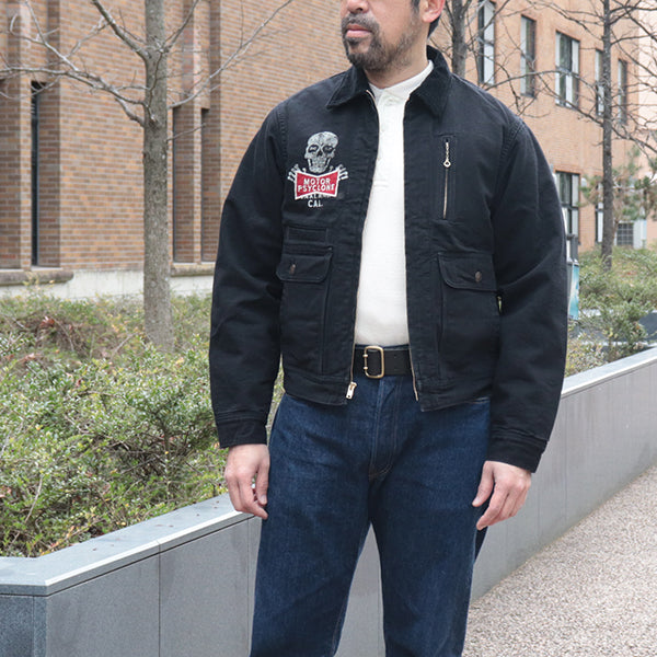 GARAGE WORKER JACKET / RISING FROM HELL / YARN-DYED 11oz CANVAS / YARN-DYED RUDE BLACK