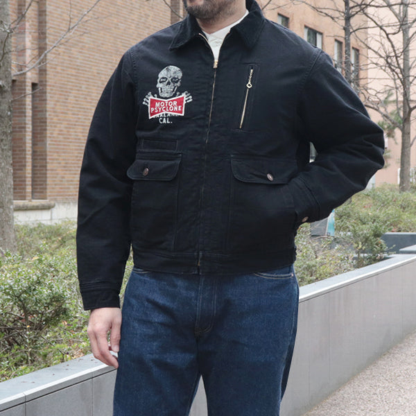 GARAGE WORKER JACKET / RISING FROM HELL / YARN-DYED 11oz CANVAS / YARN-DYED RUDE BLACK