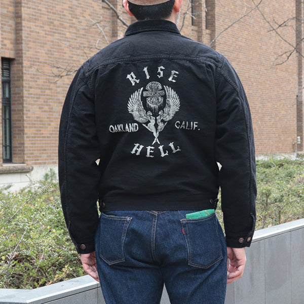 GARAGE WORKER JACKET / RISING FROM HELL / YARN-DYED 11oz CANVAS / YARN-DYED RUDE BLACK