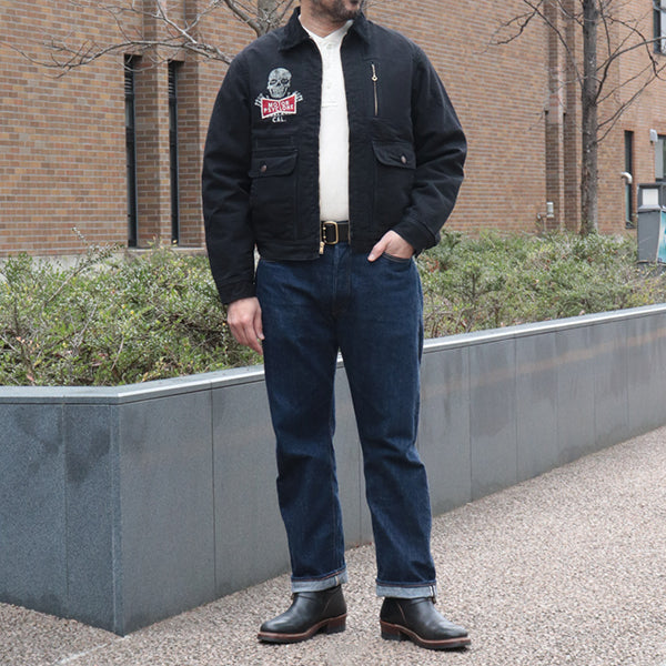 GARAGE WORKER JACKET / RISING FROM HELL / YARN-DYED 11oz CANVAS / YARN-DYED RUDE BLACK
