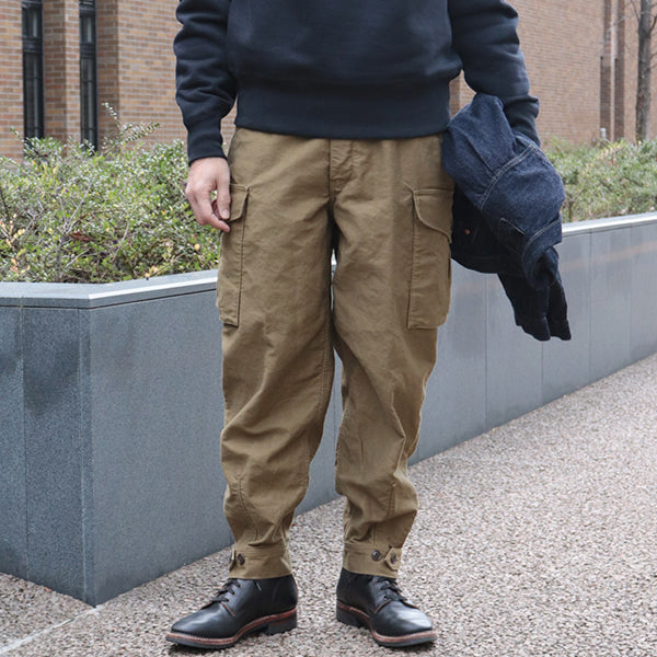 GROUND CREW TROUSERS / MILITARY MOLESKIN / KHAKI BEIGE