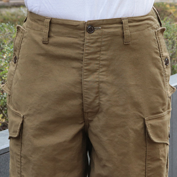 GROUND CREW TROUSERS / MILITARY MOLESKIN / KHAKI BEIGE