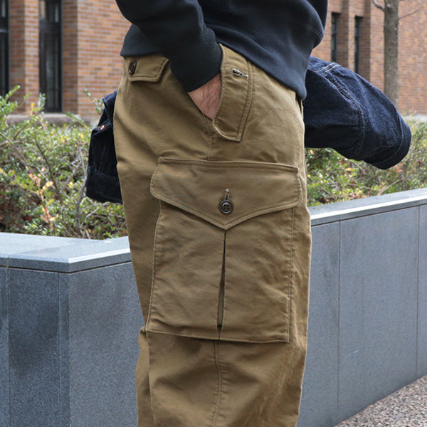 GROUND CREW TROUSERS / MILITARY MOLESKIN / KHAKI BEIGE