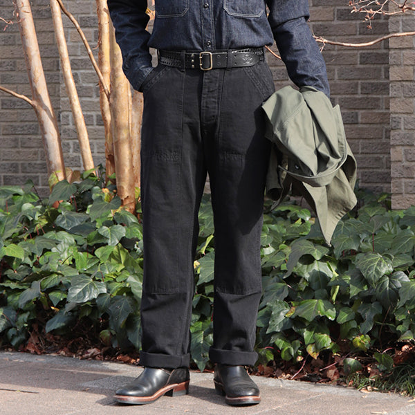 CHOPPER BUILDER WORK TROUSERS / YARN-DYED 11oz CANVAS / YARN-DYED RUDE BLACK
