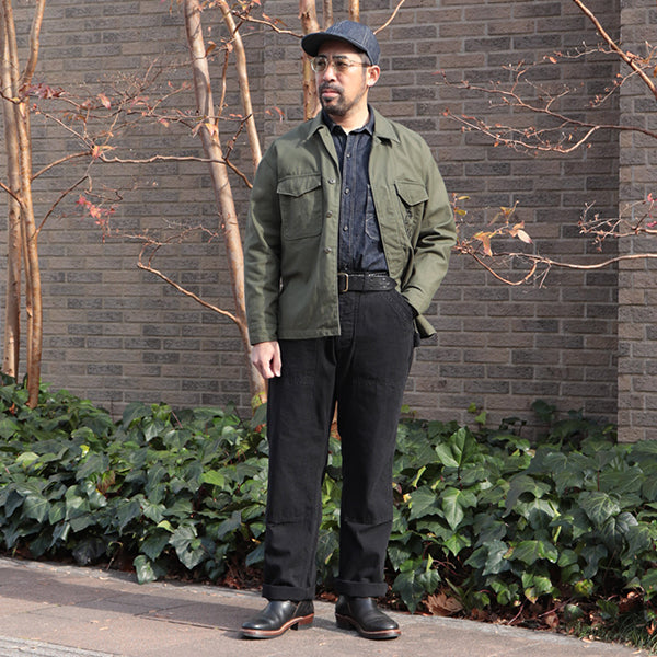 CHOPPER BUILDER WORK TROUSERS / YARN-DYED 11oz CANVAS / YARN-DYED RUDE BLACK