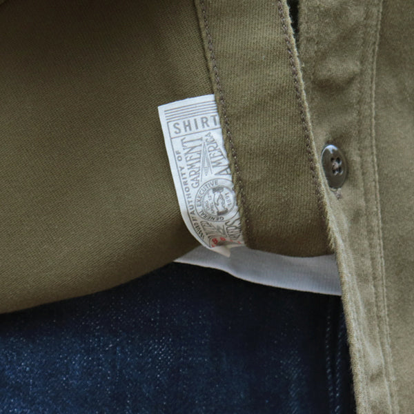 GEMSA WORK SHIRT / ORIGINAL COTTON HARD TWIST KERSEY / KHAKI OLIVE